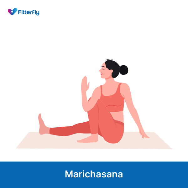 Marichasana yoga pose for diabetes
