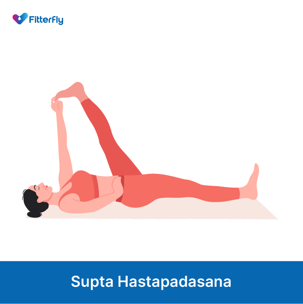 Supta Hastapadasana yoga pose for diabetes