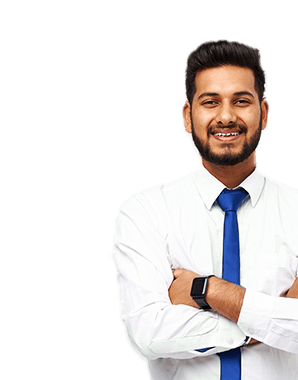 A Smiling man with folded hands A Smiling man with folded hands