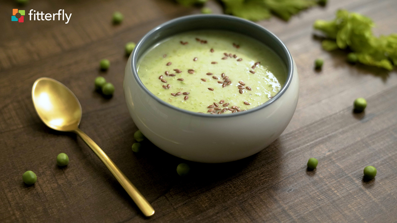 Celery Green Peas Thick Soup With Butter