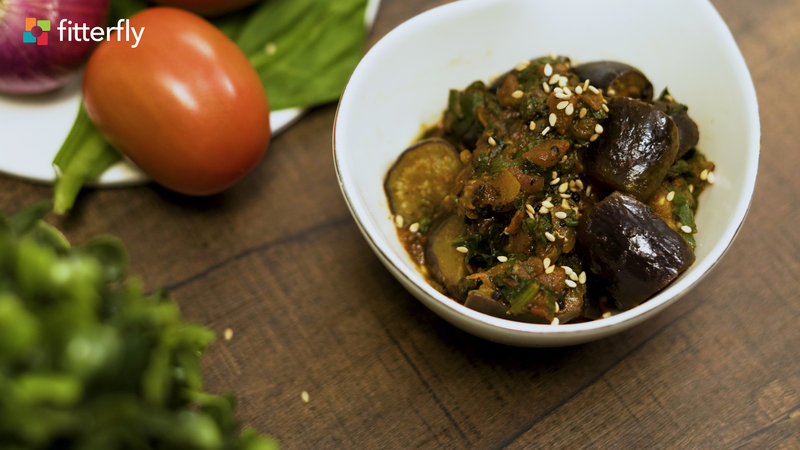 Eggplant Spinach Curry With Oil