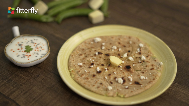 Peas Paneer Paratha With Oil