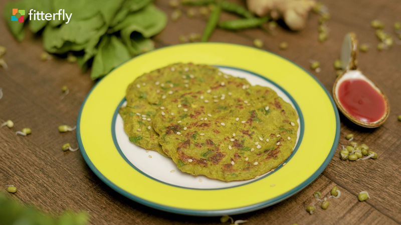 Sprouts Spinach Cheela With Oil