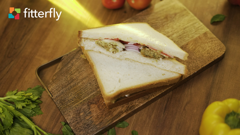 White Bread Falafel Sandwich