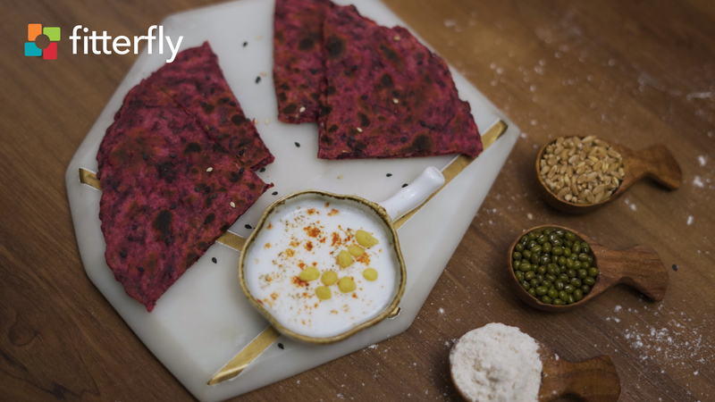 Beetroot Moong Paratha With Ghee