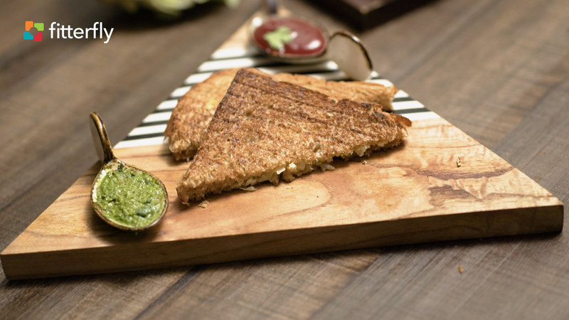 Cabbage Paneer Brown Wheat Bread Grilled Sandwich