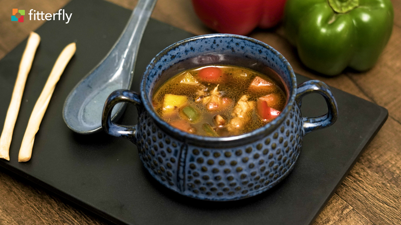 Chicken Vegetable Thick Soup With Butter